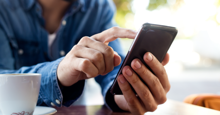 Person checking their smart phone
